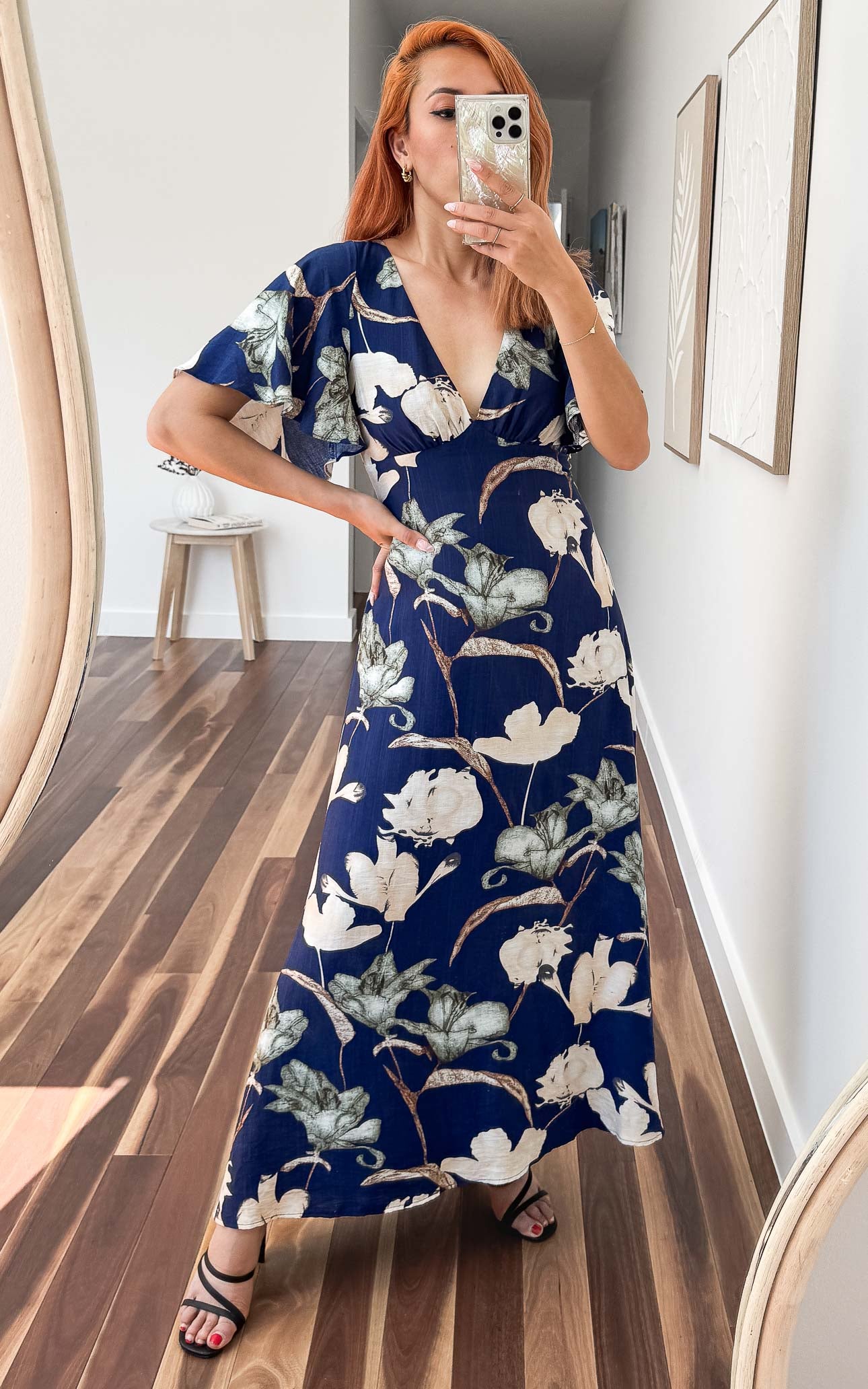 Bianco Maxi Dress - Navy Floral