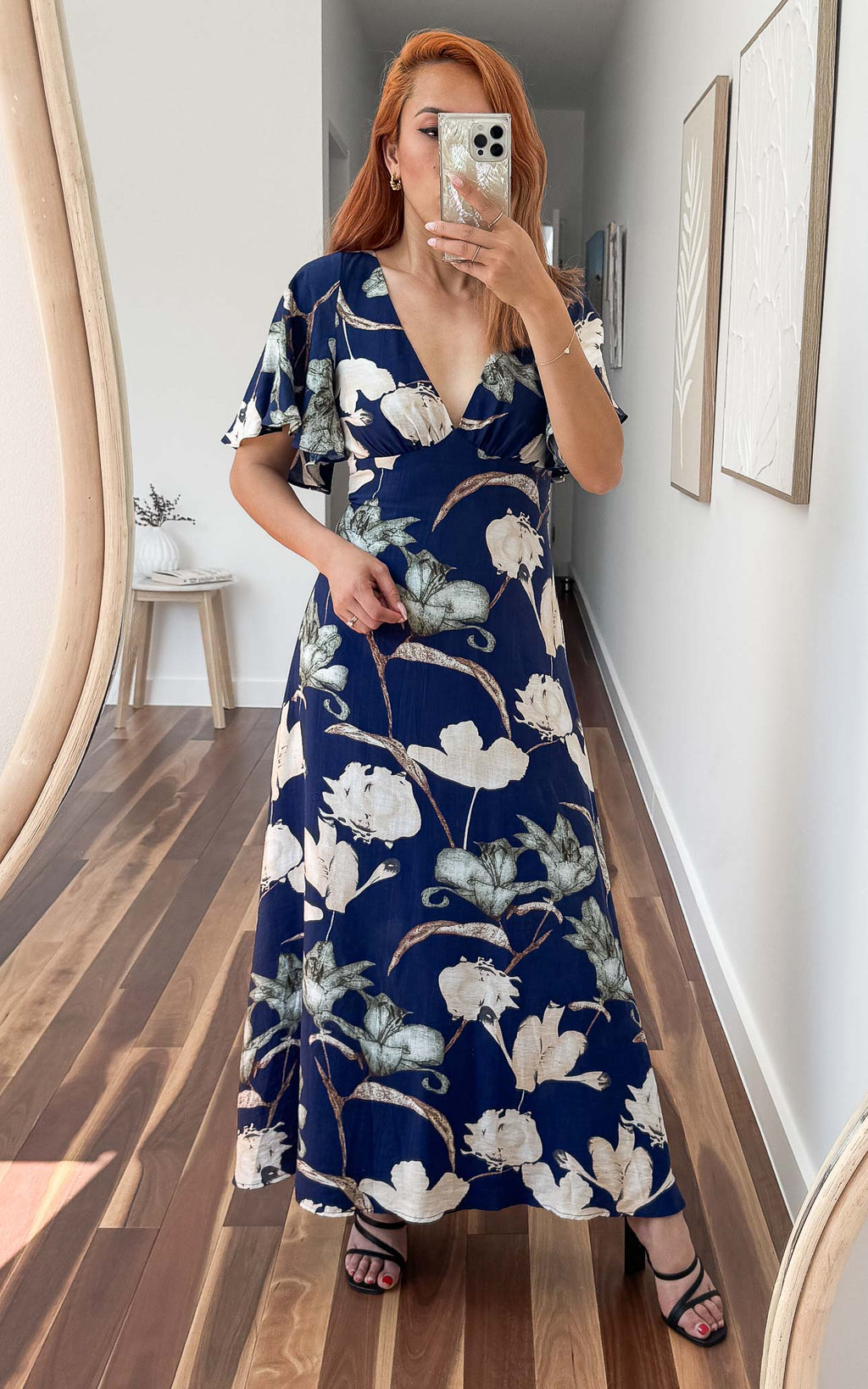 Bianco Maxi Dress - Navy Floral
