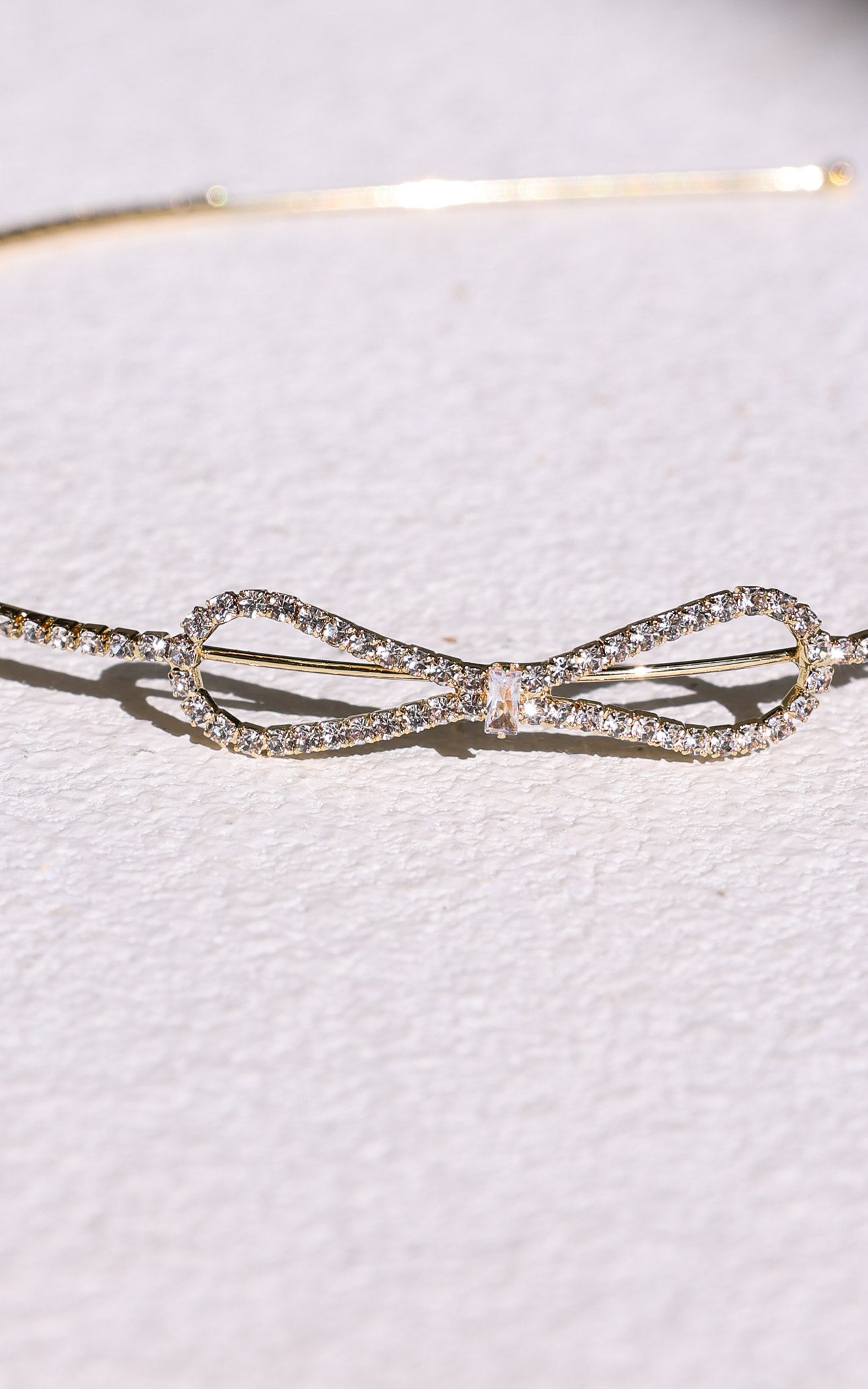 Bopeep Headband - Gold Bow Diamante