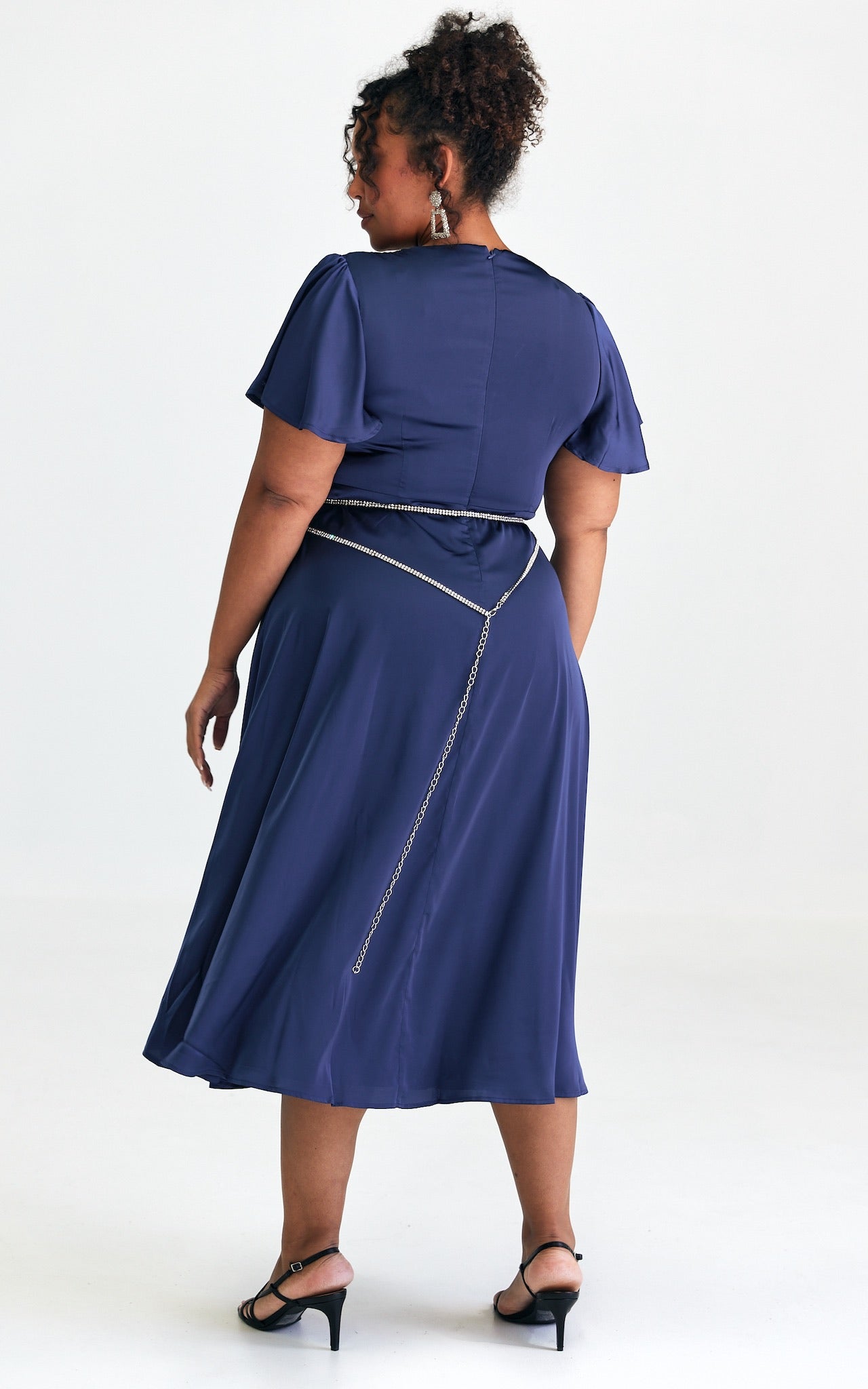 Cabernet Maxi Dress - Navy Blue Satin