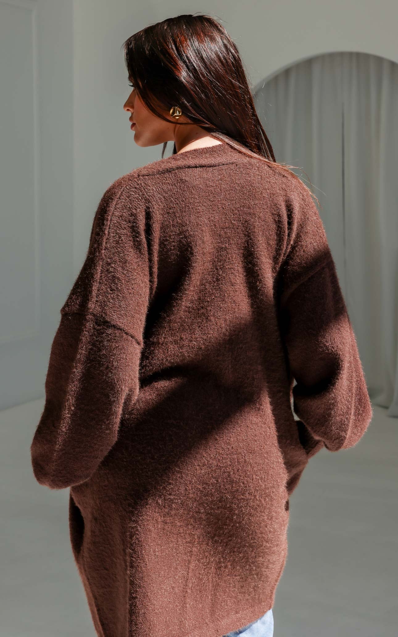 Cadence Knit Cardigan - Chocolate Brown