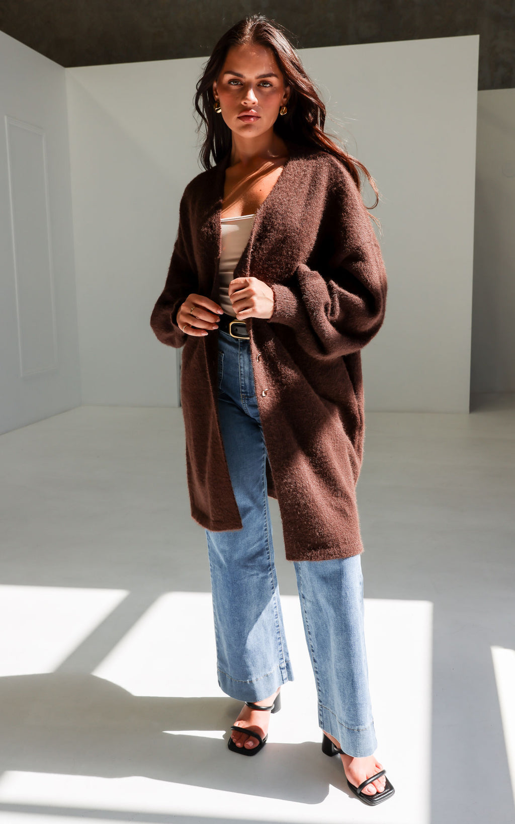 Cadence Knit Cardigan - Chocolate Brown