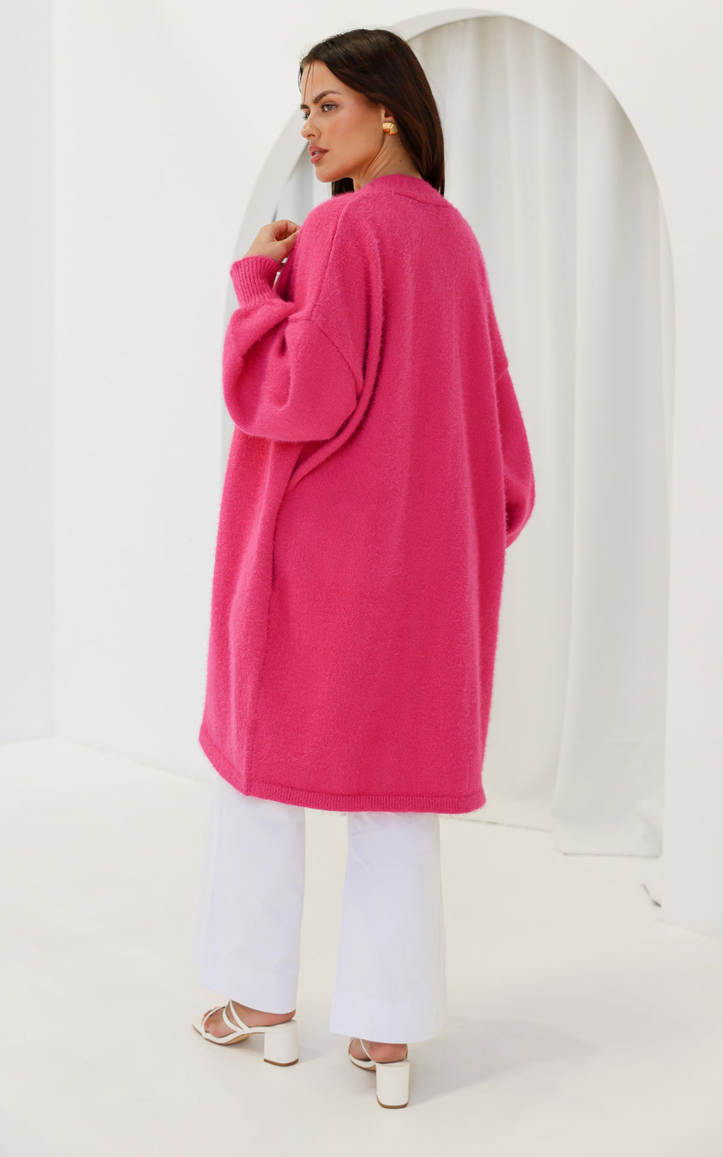 Cadence Knit Cardigan - Hot Pink