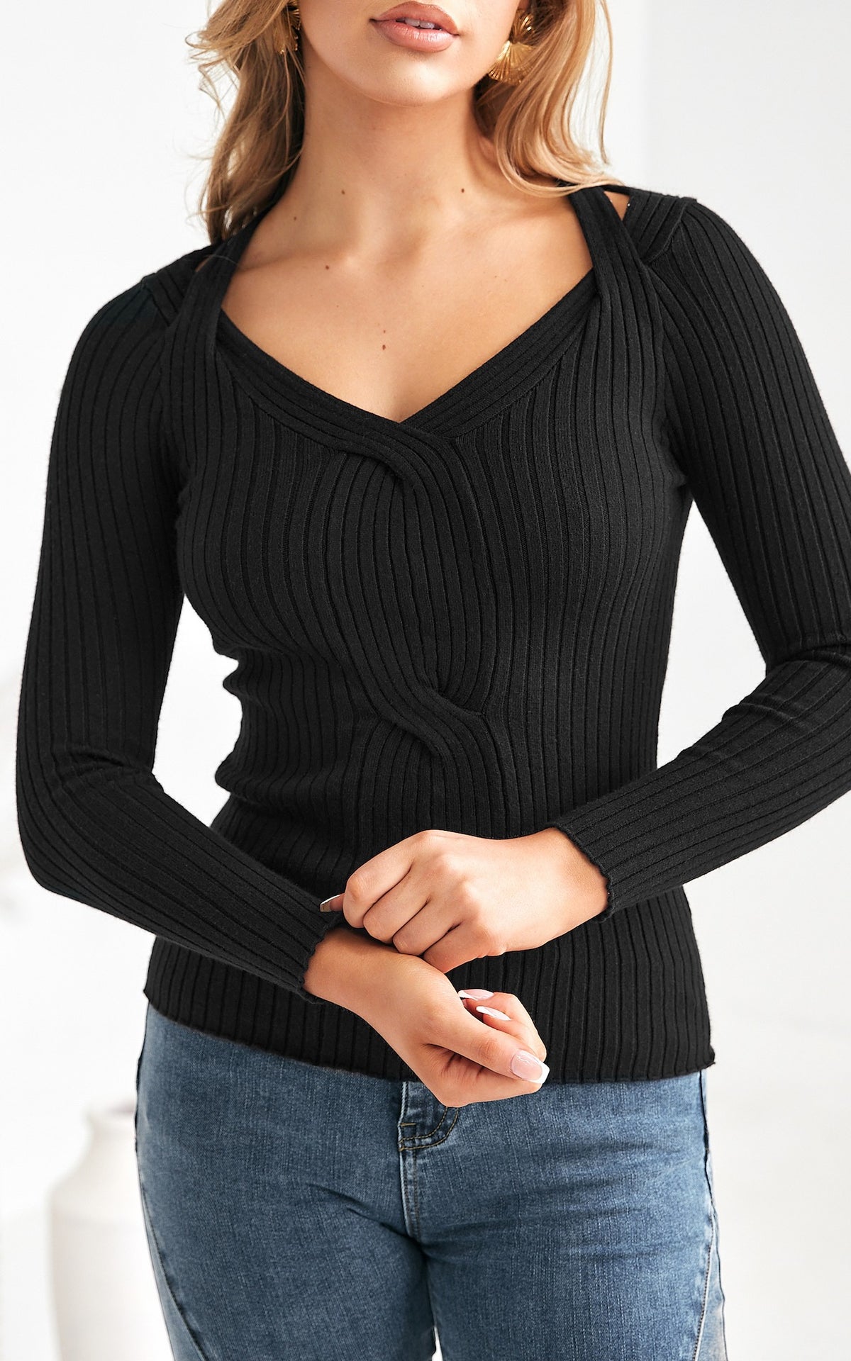 Caliha Knit Top - Black