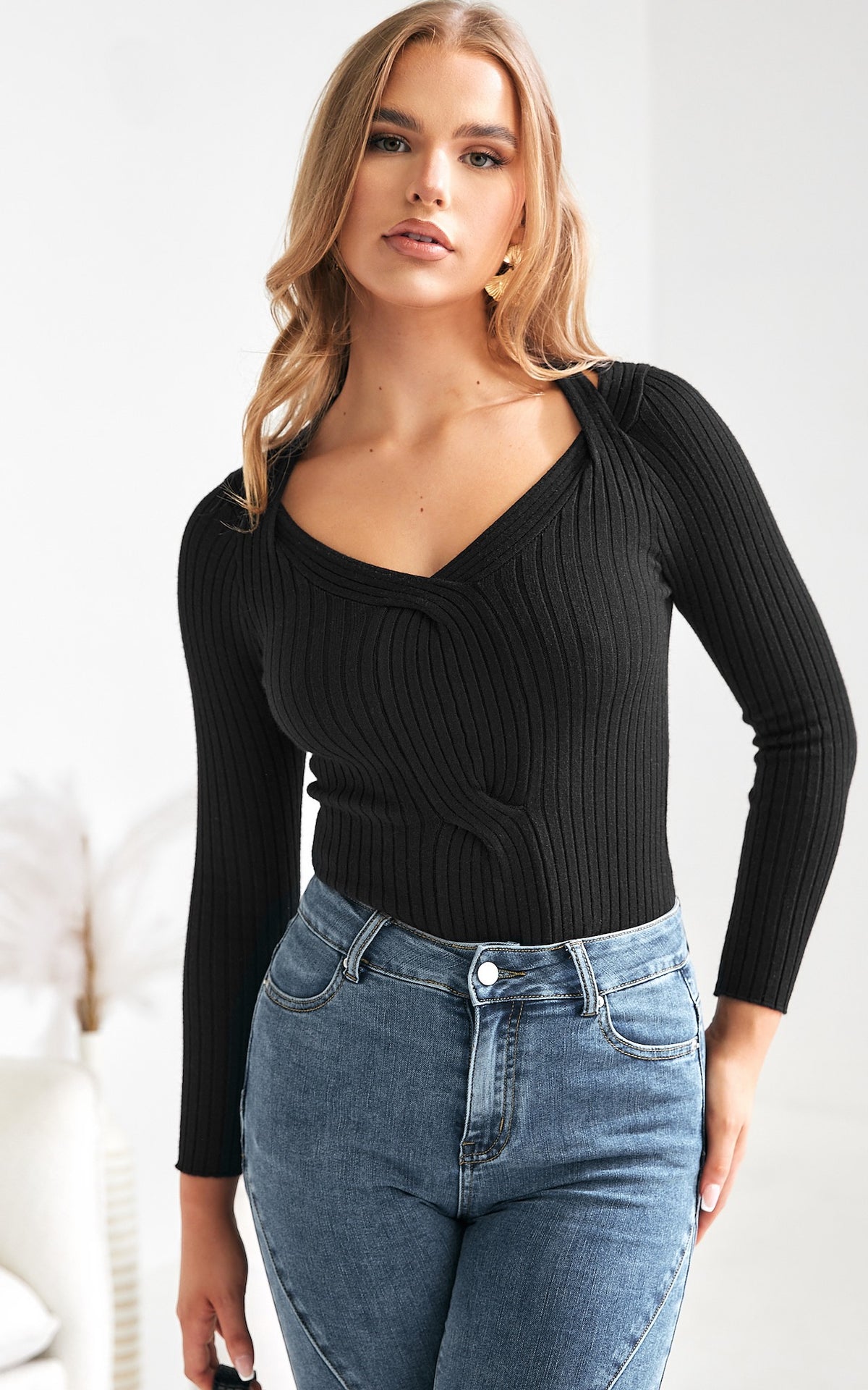 Caliha Knit Top - Black