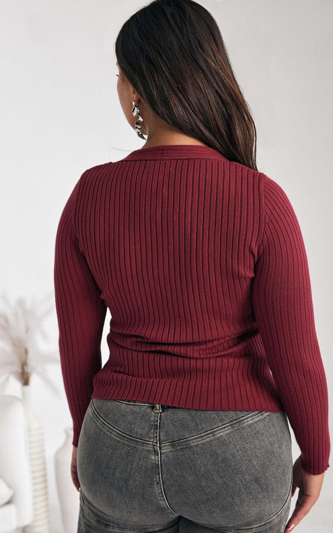 Caliha Knit Top - Plum Wine