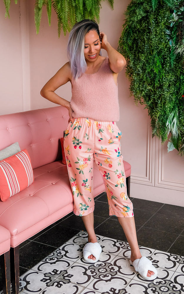 Sangria 3/4 Pj Pants - Pink Fruit