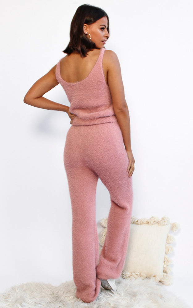 Call Me Later Knit Pants - Blush