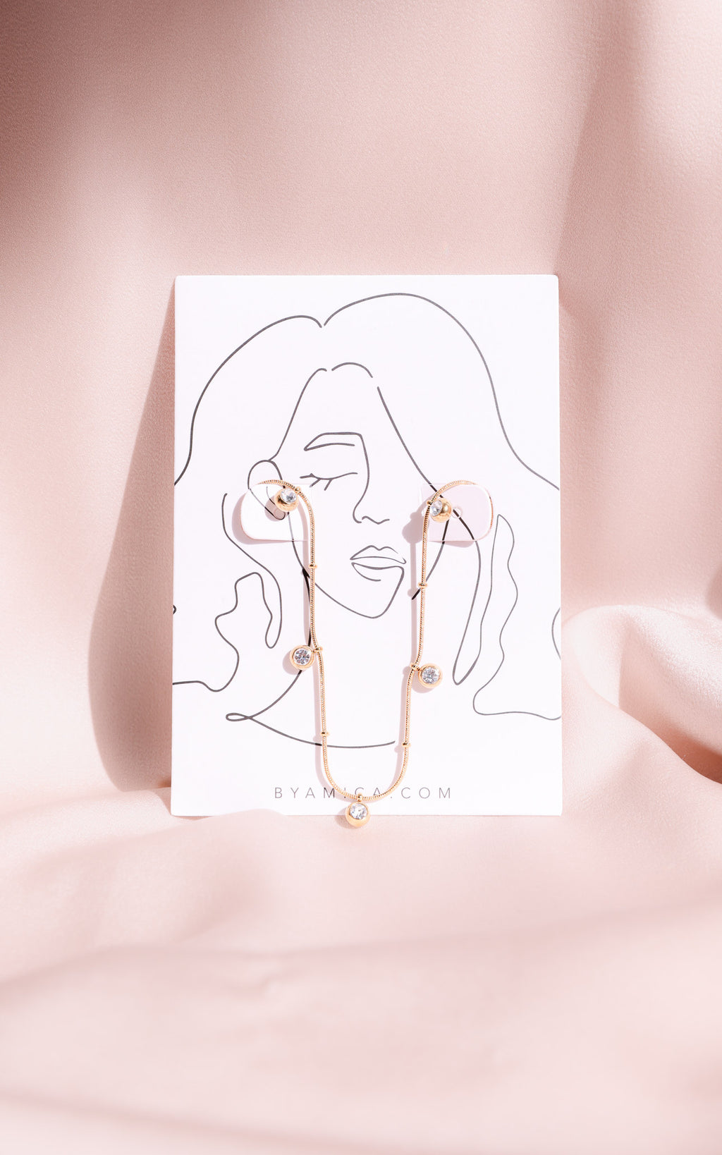 Caprina Necklace - Gold Round Diamante Drops