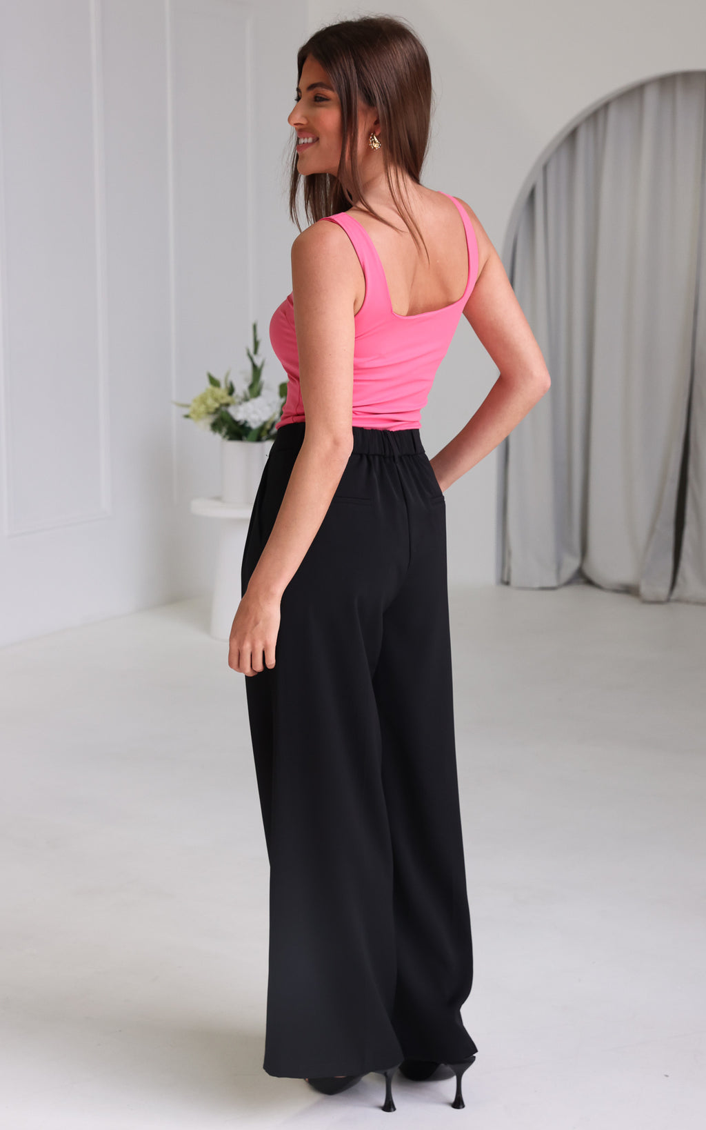Carson Wide Leg Pants - Black