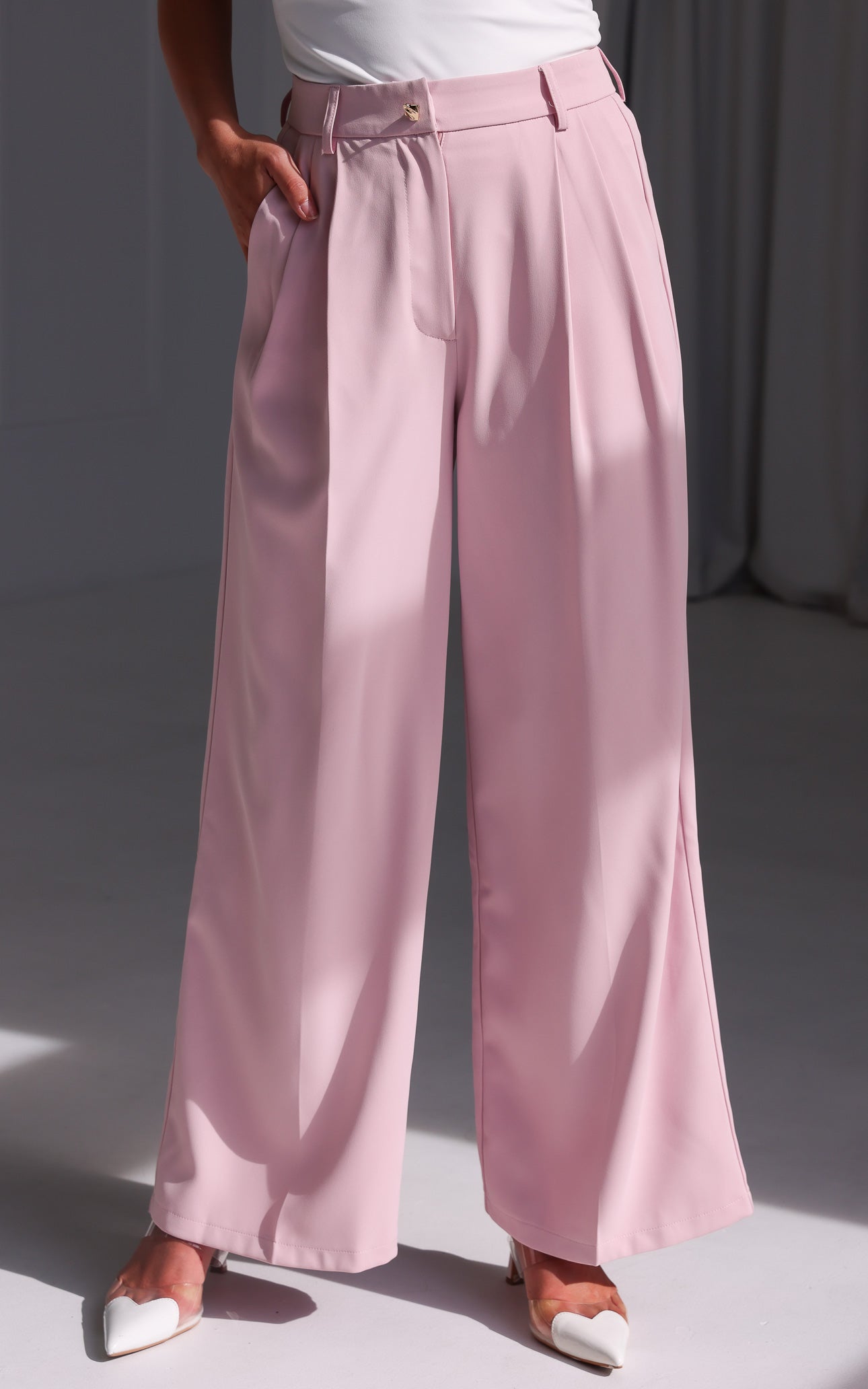 Carson Wide Leg Pants - Pink