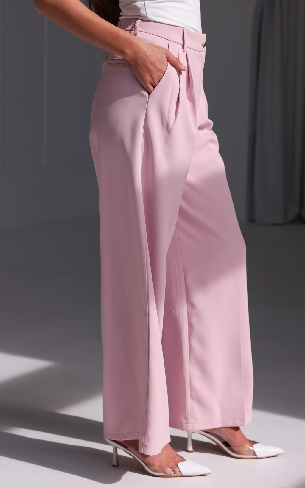 Carson Wide Leg Pants - Pink