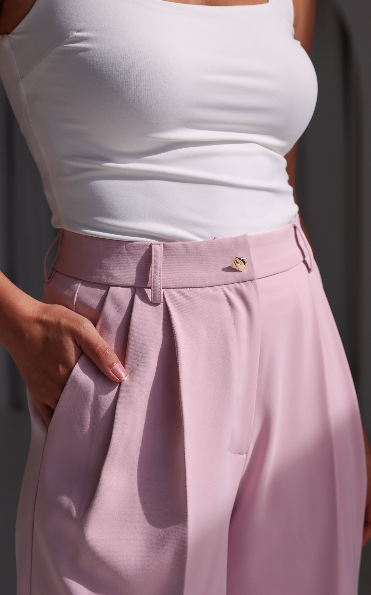 Carson Wide Leg Pants - Pink