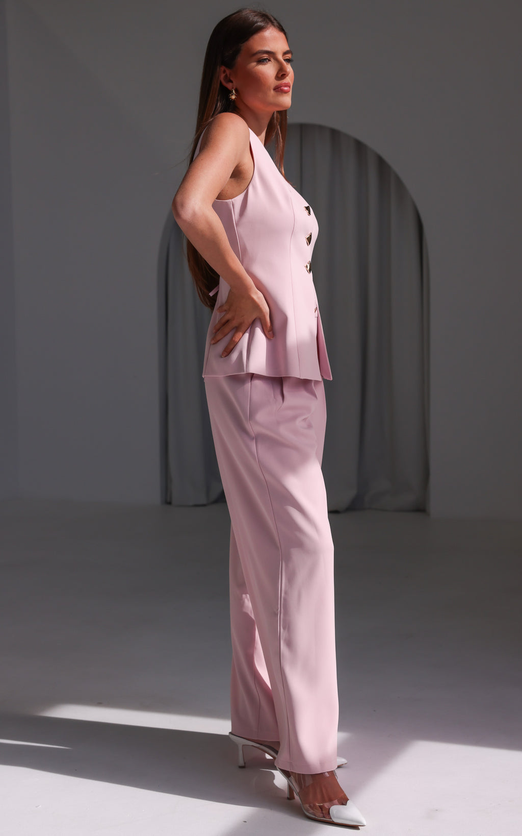 Carson Vest Top - Pink