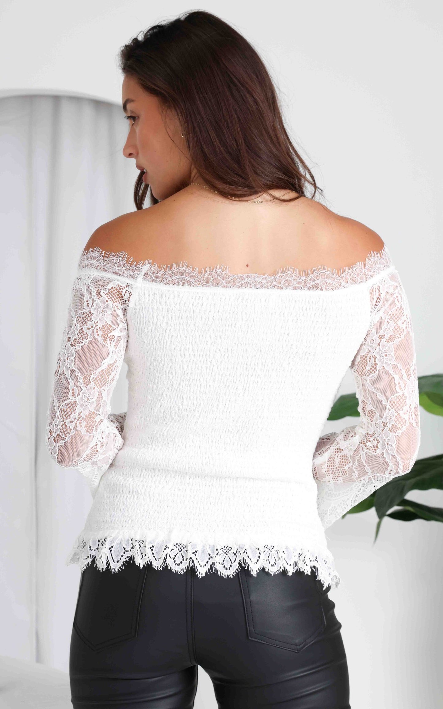 (Preorder) Casanova Lace Top - White