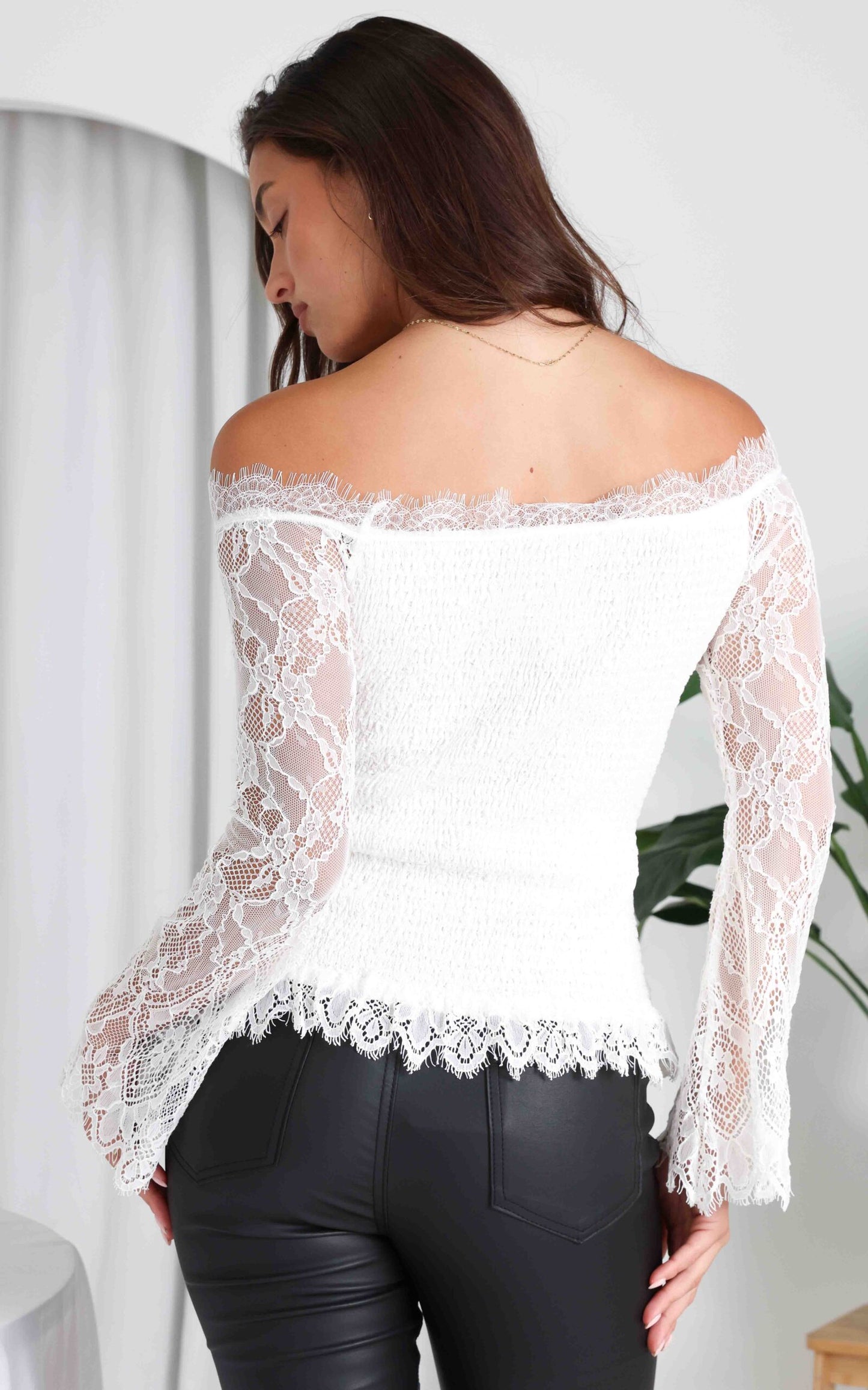 (Preorder) Casanova Lace Top - White