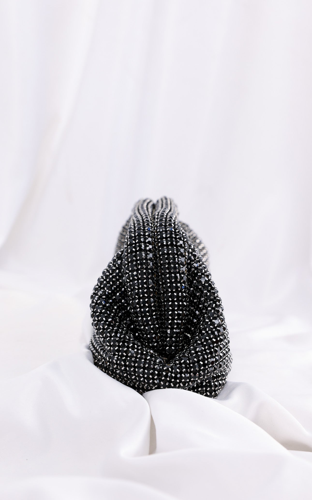 Cassian Crystal Rhinestone Clutch Bag - Black