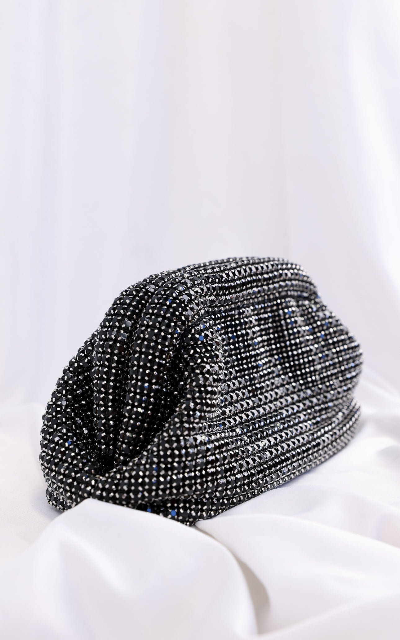 Cassian Crystal Rhinestone Clutch Bag - Black