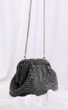 Cassian Crystal Rhinestone Clutch Bag - Black