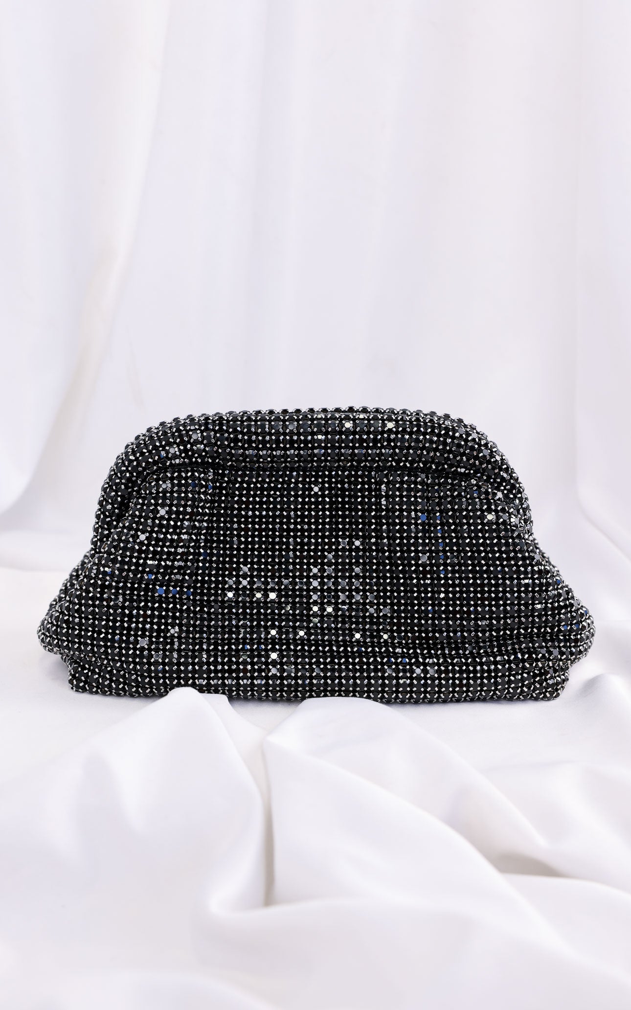 Cassian Crystal Rhinestone Clutch Bag - Black