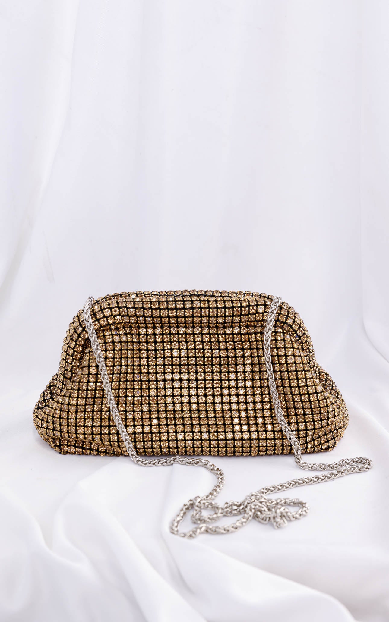 Cassian Crystal Rhinestone Clutch Bag - Gold