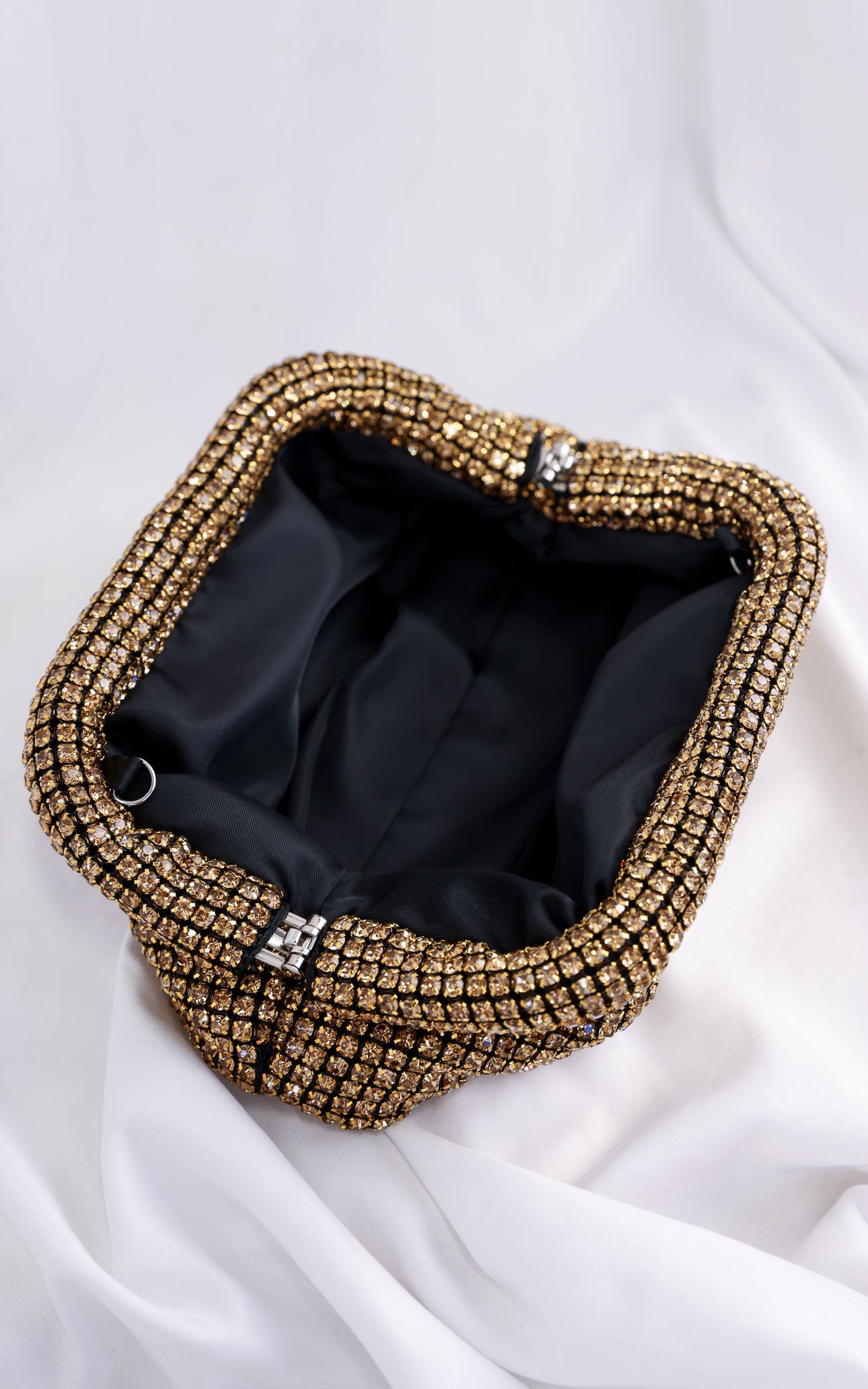 Cassian Crystal Rhinestone Clutch Bag - Gold