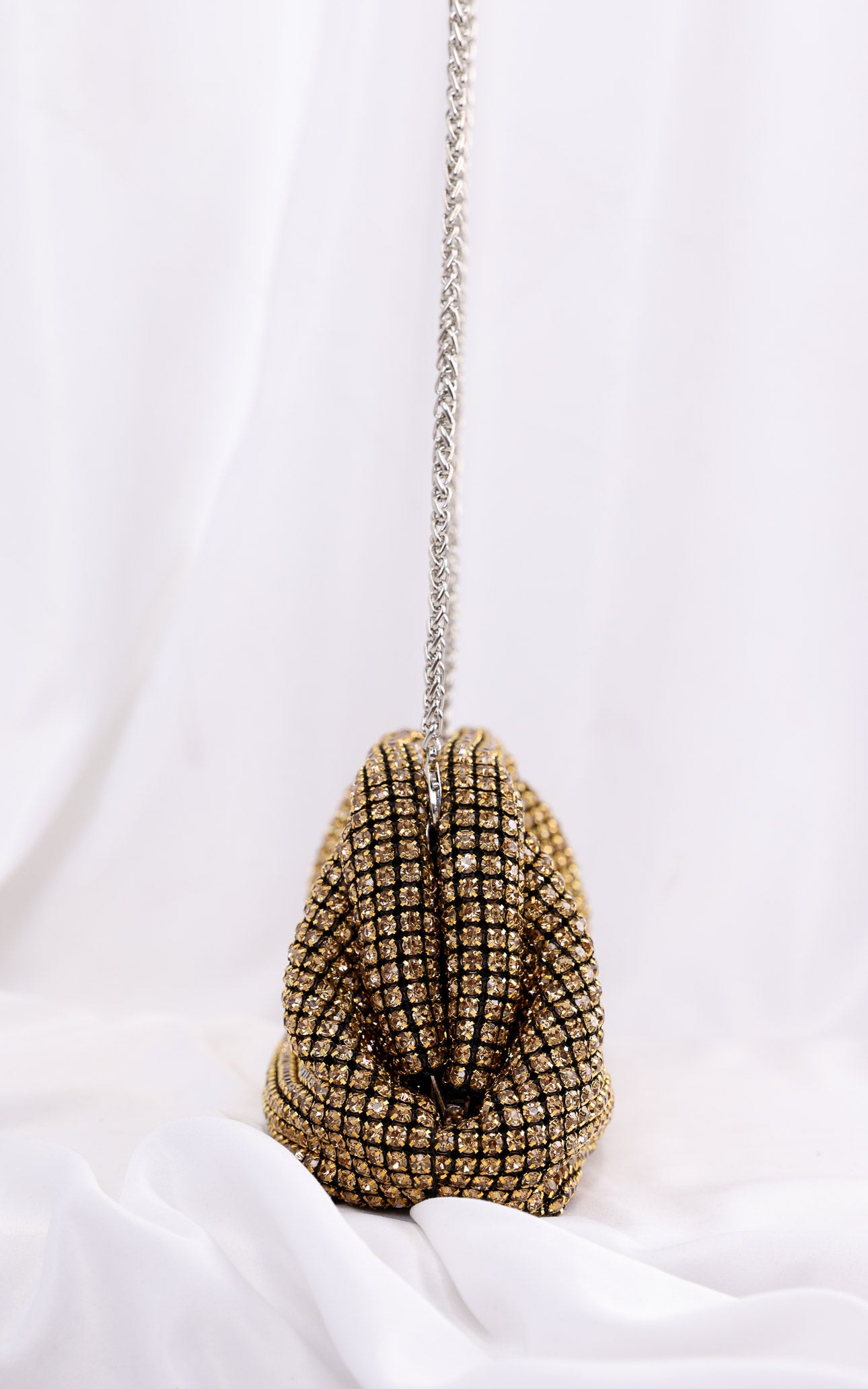 Cassian Crystal Rhinestone Clutch Bag - Gold