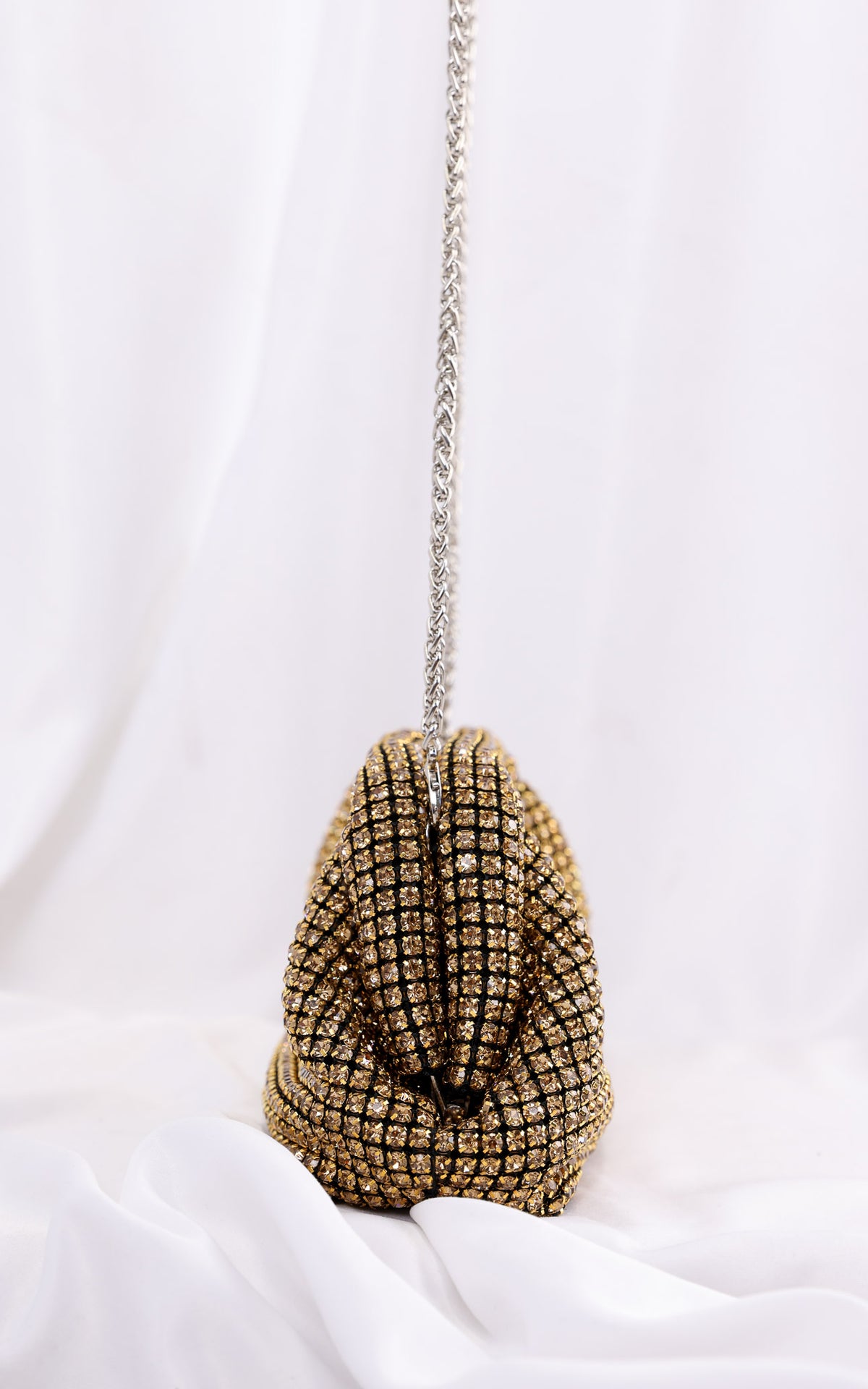 Cassian Crystal Rhinestone Clutch Bag - Gold