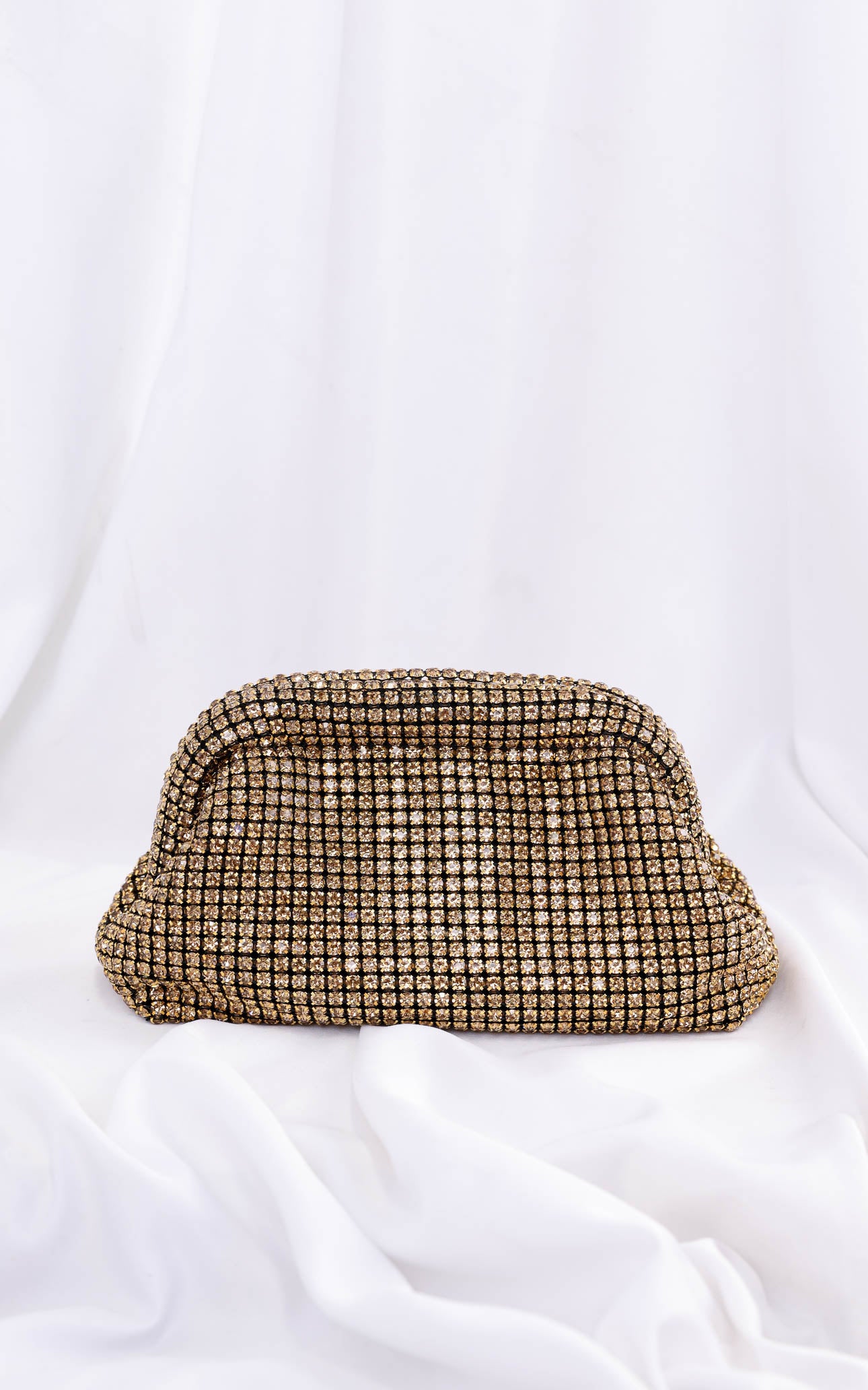 Cassian Crystal Rhinestone Clutch Bag - Gold