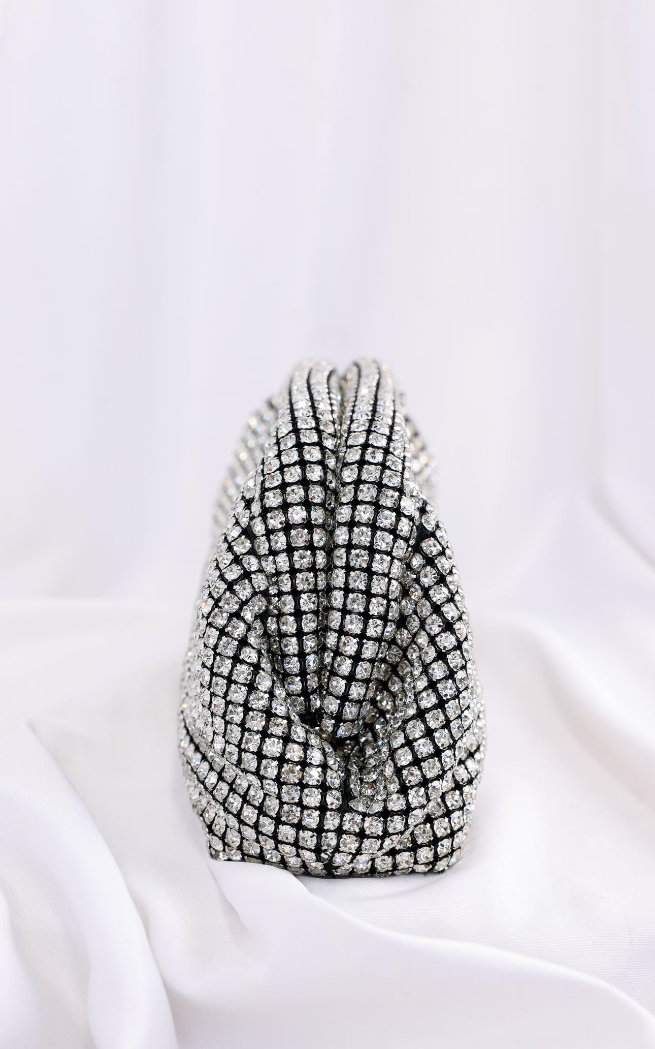 Cassian Crystal Rhinestone Clutch Bag - Silver