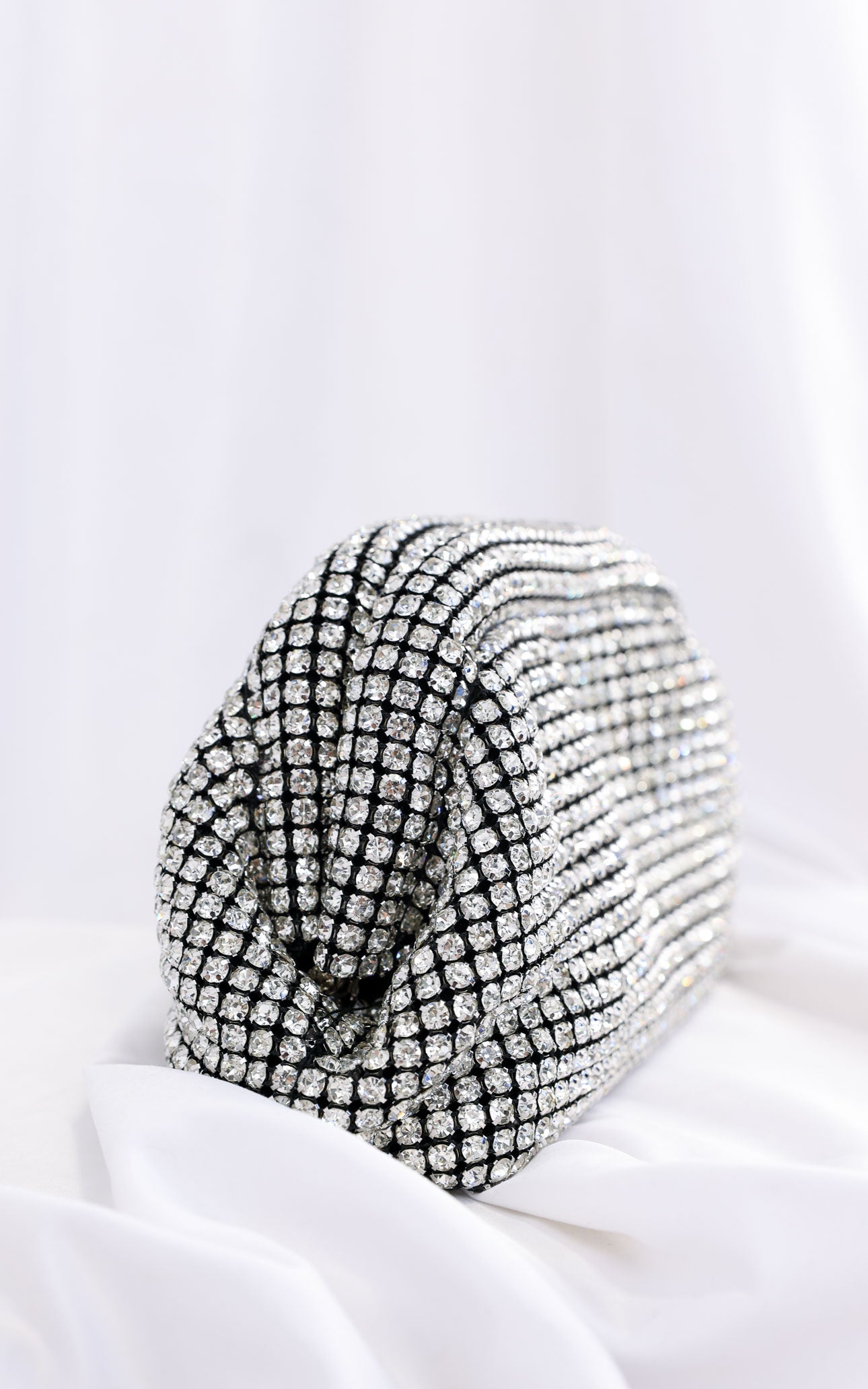 Cassian Crystal Rhinestone Clutch Bag - Silver