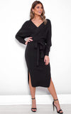 Catherine Knit Midi Dress - Black