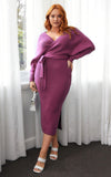 Catherine Knit Midi Dress - Eggplant