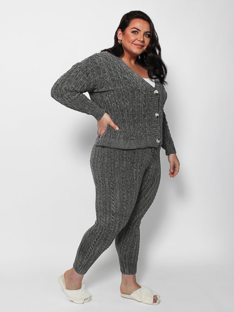 Chanelle Knit Pants - Charcoal