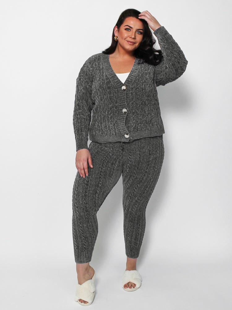 Chanelle Knit Pants - Charcoal