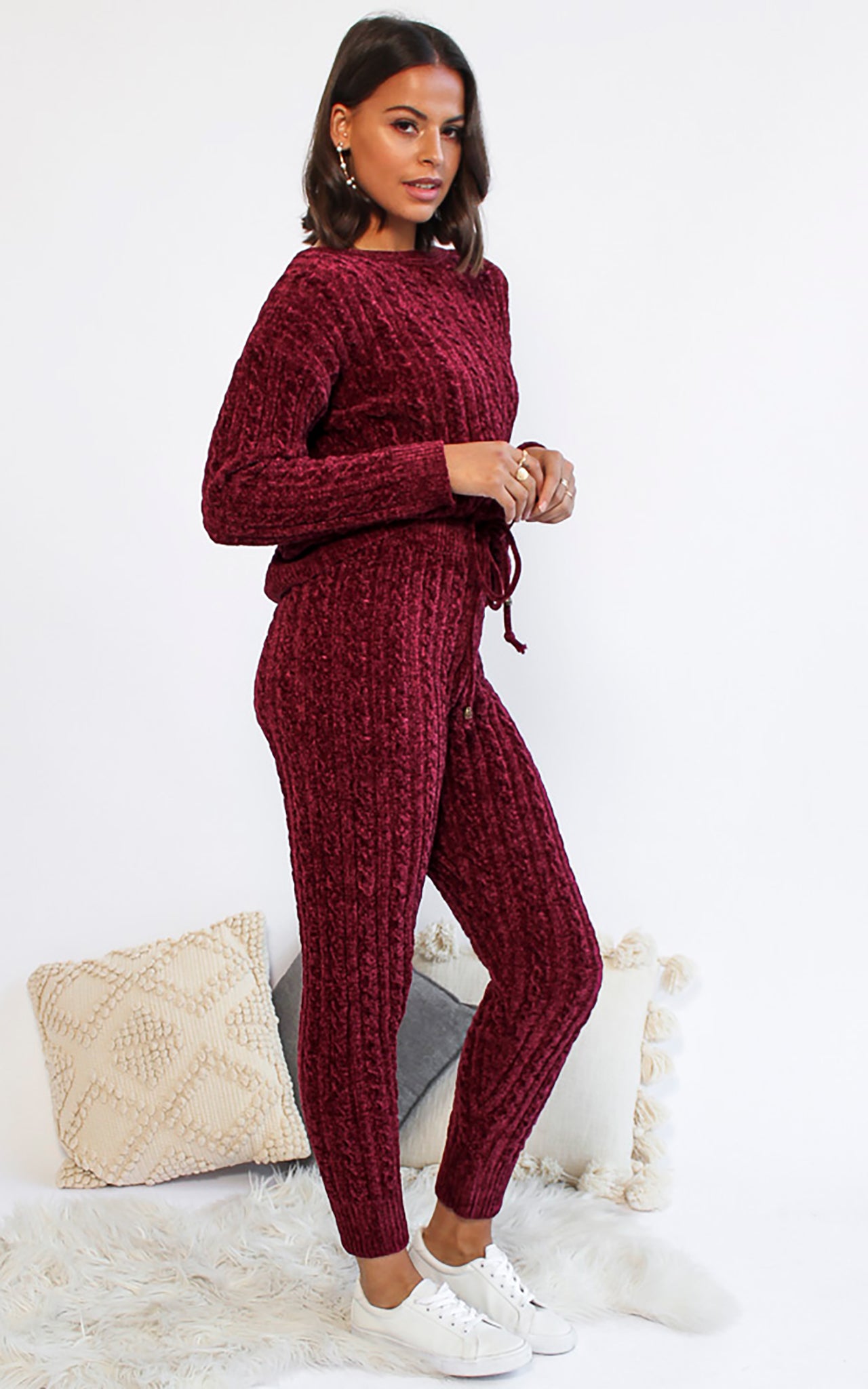 Chanelle Knit Top - Burgundy