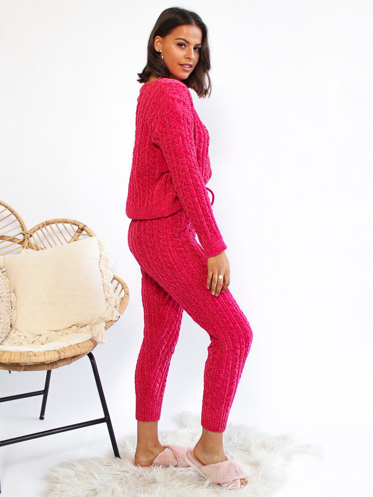 Chanelle Knit Top - Hot Pink