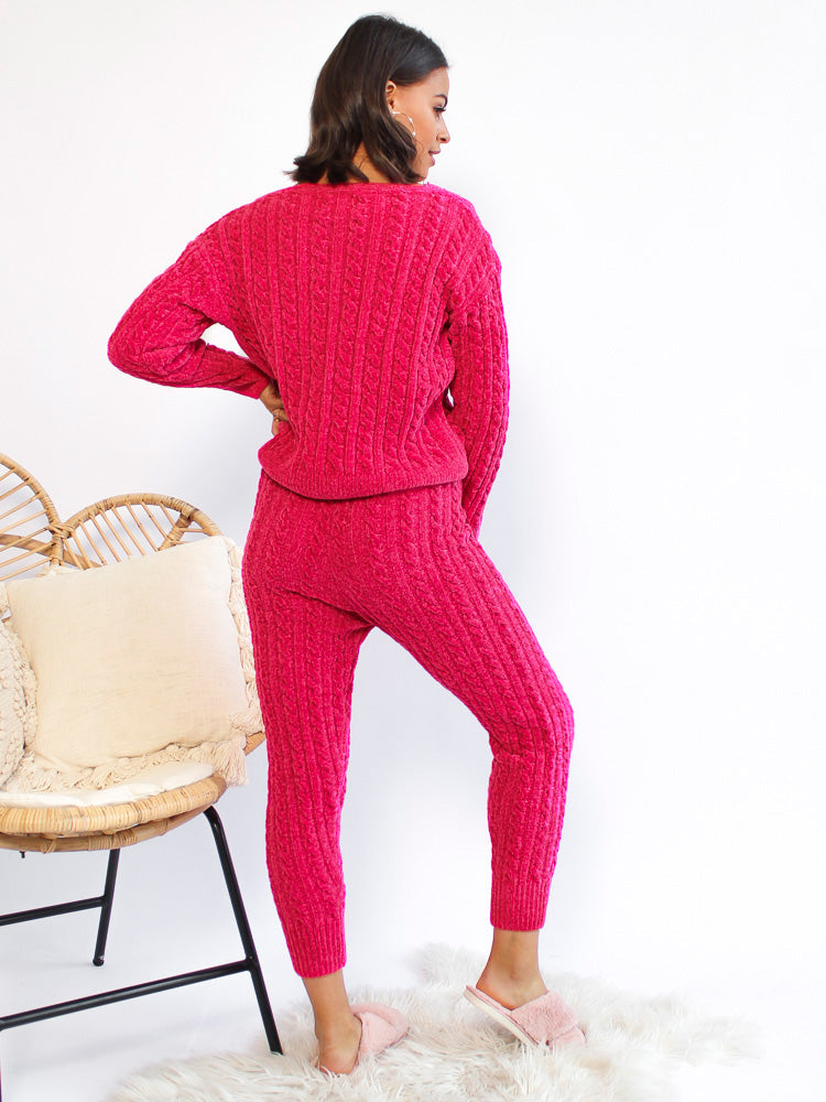 Chanelle Knit Top - Hot Pink