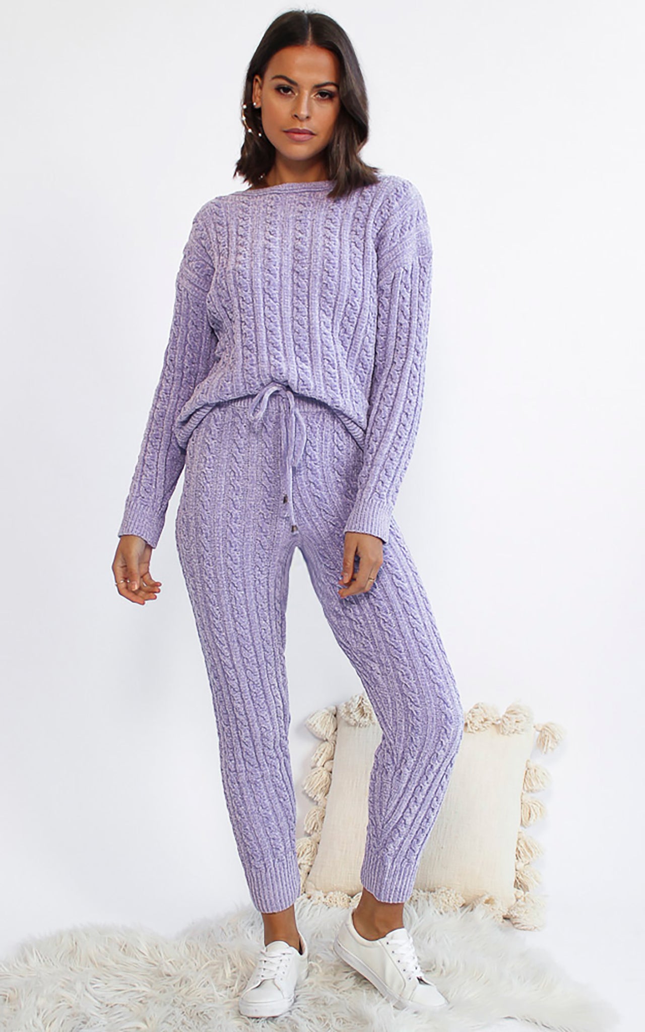 Chanelle Knit Pants - Lilac