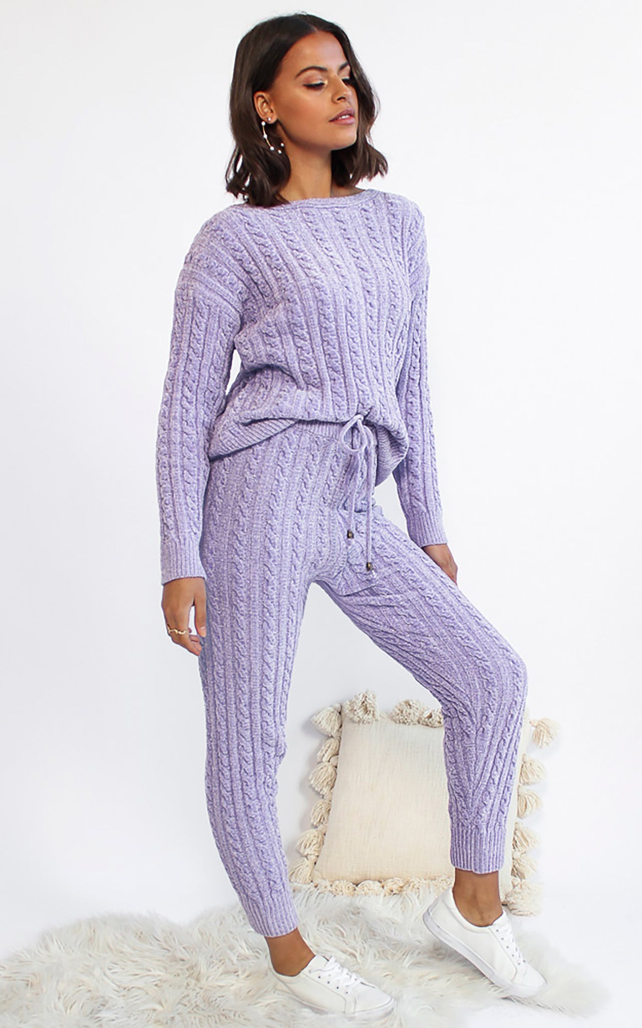 Chanelle Knit Pants - Lilac