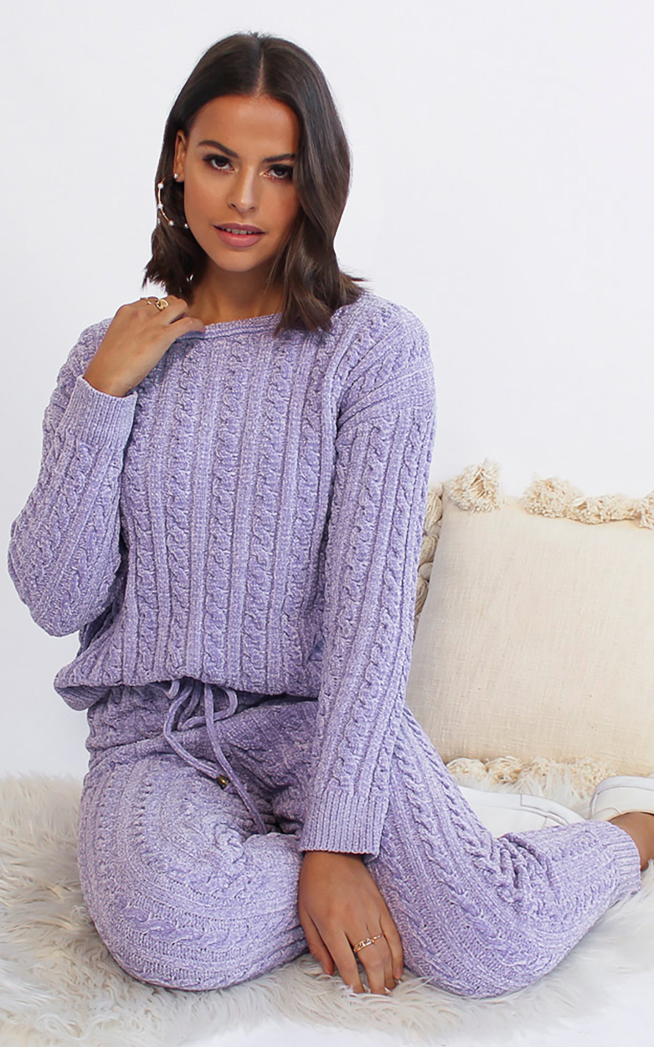 Chanelle Knit Pants - Lilac