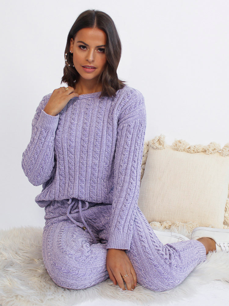 Chanelle Knit Top - Lilac