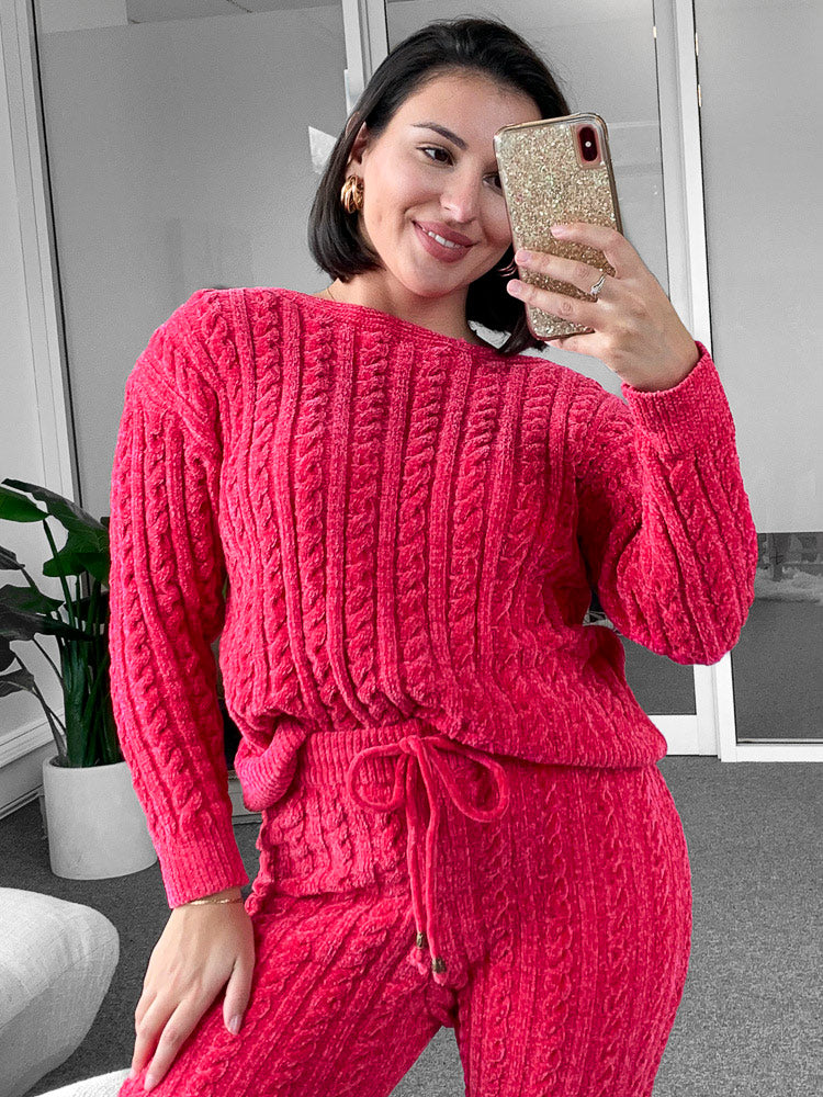 Chanelle Knit Top - Hot Pink