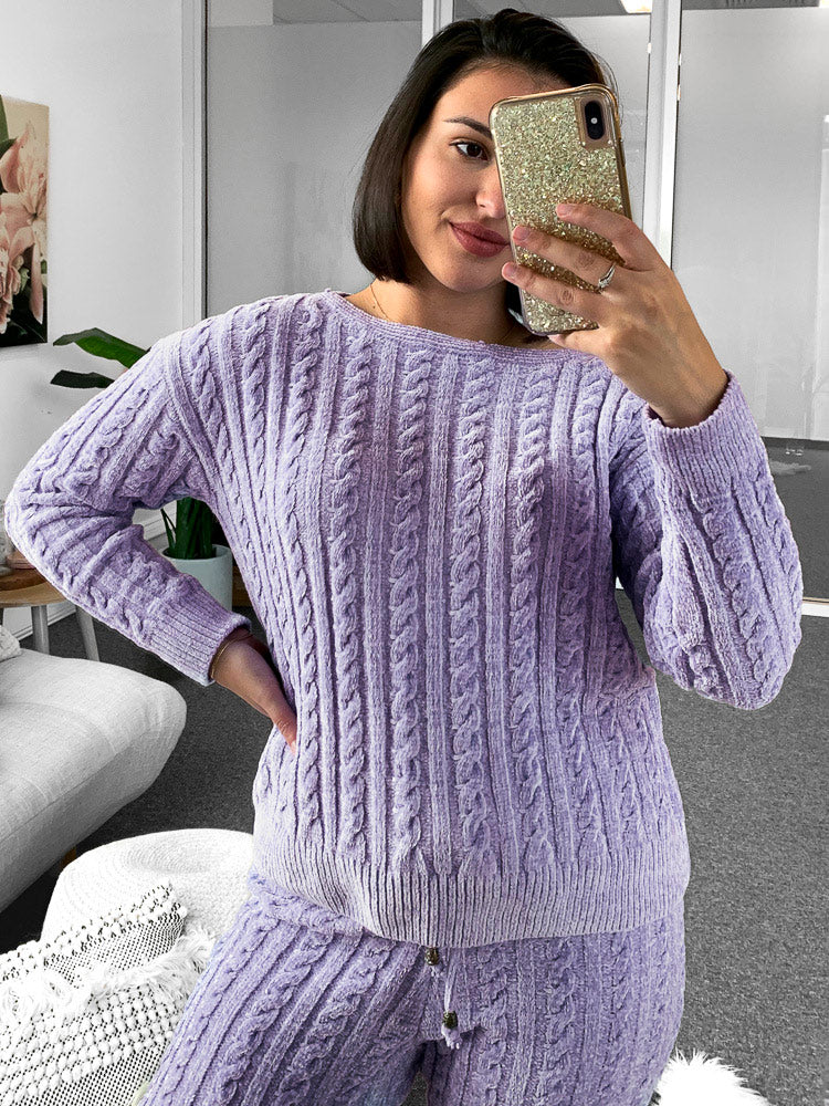 Chanelle Knit Top - Lilac