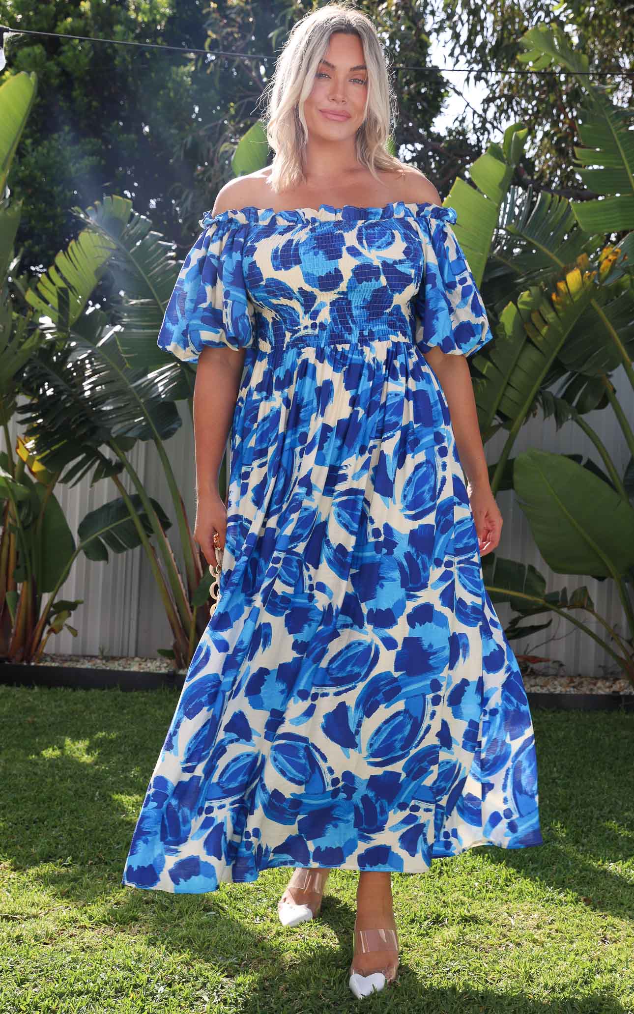 Charlene Maxi Dress - Blue Print
