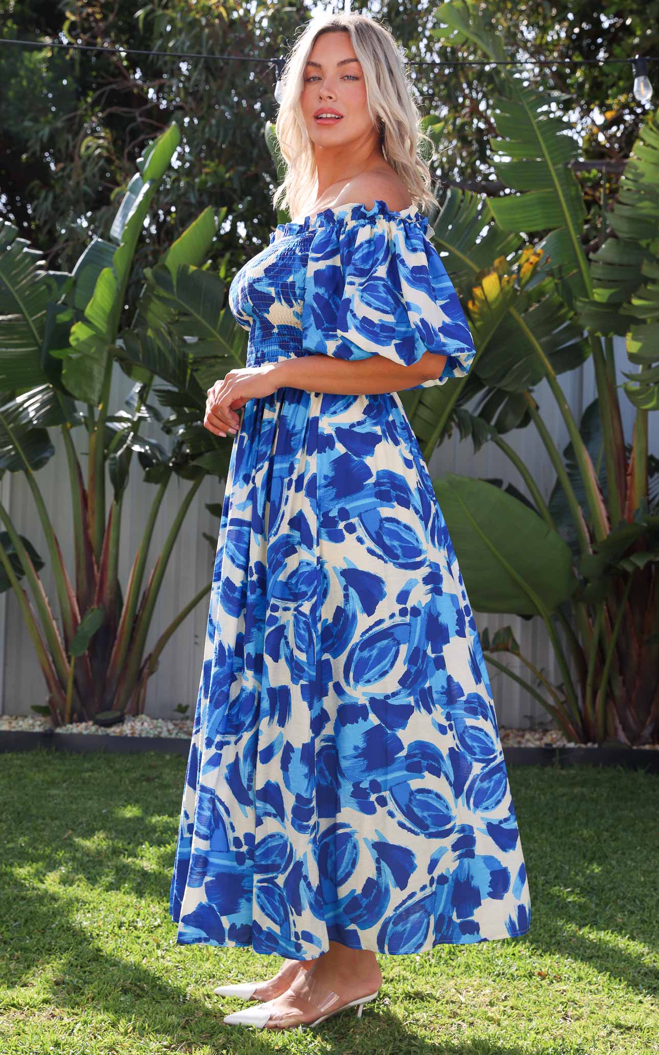 Charlene Maxi Dress - Blue Print