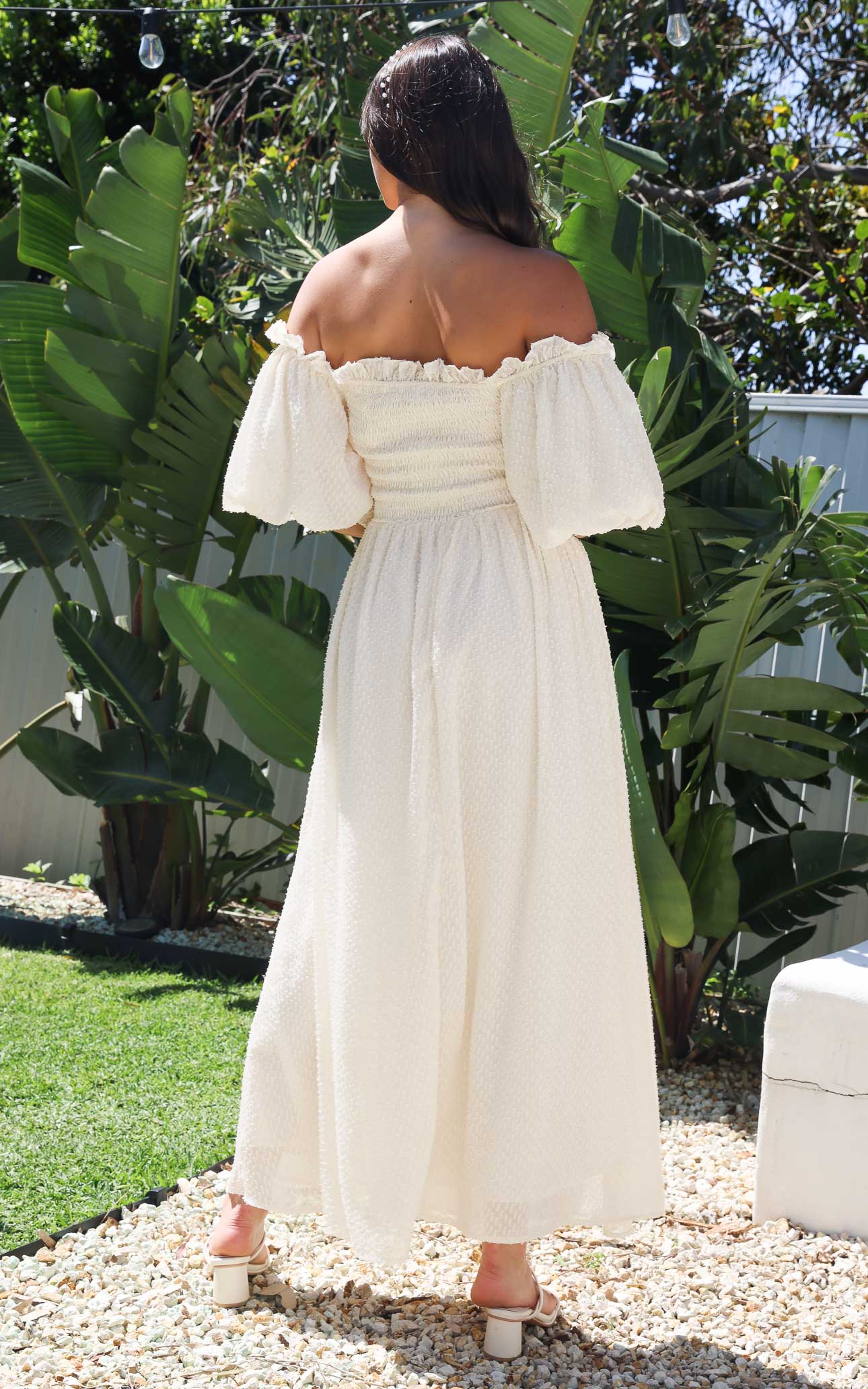 Charlene Maxi Dress - Cream Texture