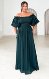 Charlene Maxi Dress - Teal Emerald Texture