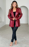 Charlie Sequin Blazer - Wine