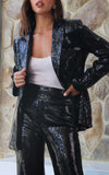 Charlie Sequin Blazer - Black